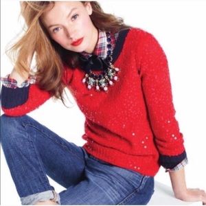J. Crew red sequin sweater